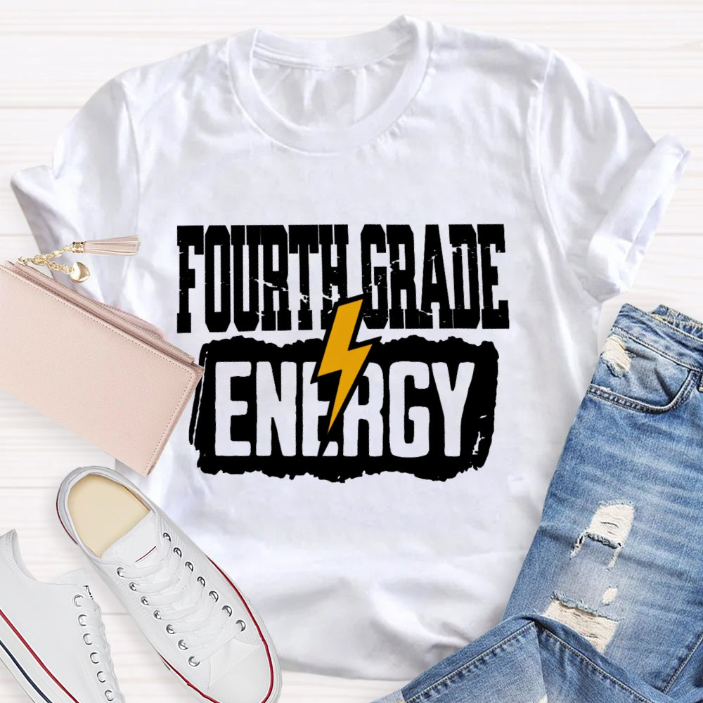 Personalized Grade Fourth Grade Energy T-shirt