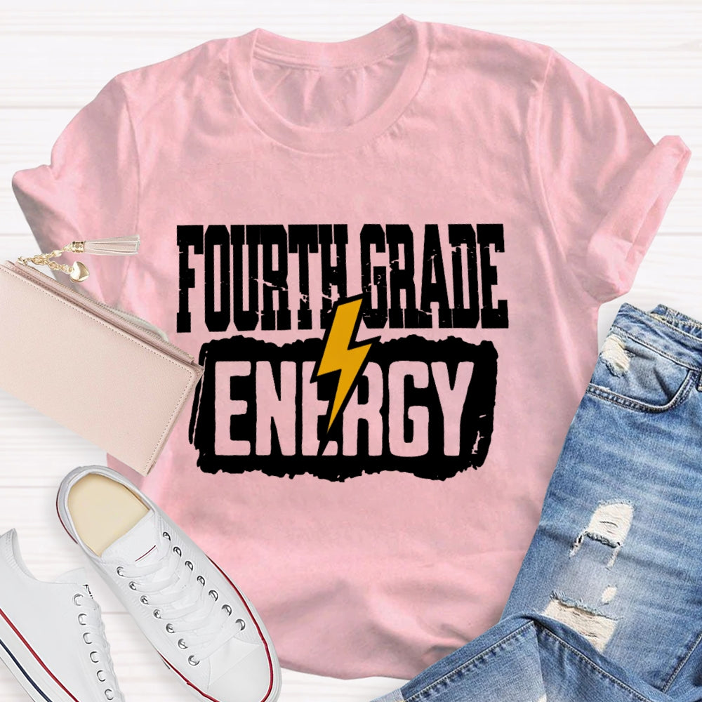 Personalized Grade Fourth Grade Energy T-shirt