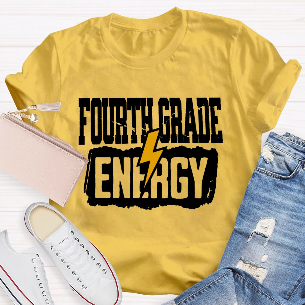 Personalized Grade Fourth Grade Energy T-shirt