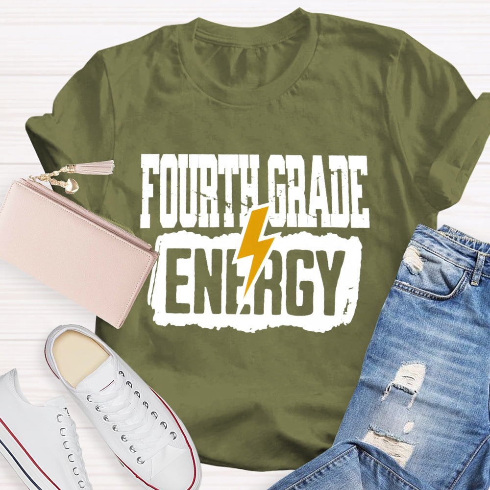 Personalized Grade Fourth Grade Energy T-shirt
