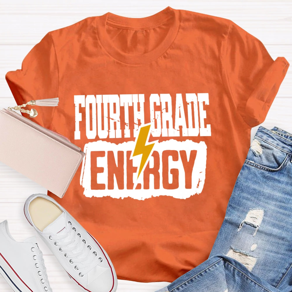 Personalized Grade Fourth Grade Energy T-shirt