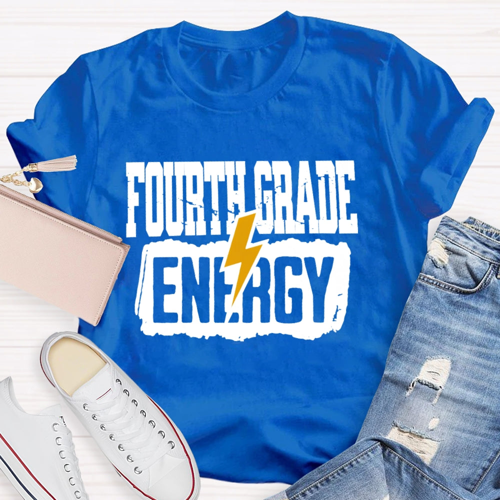 Personalized Grade Fourth Grade Energy T-shirt