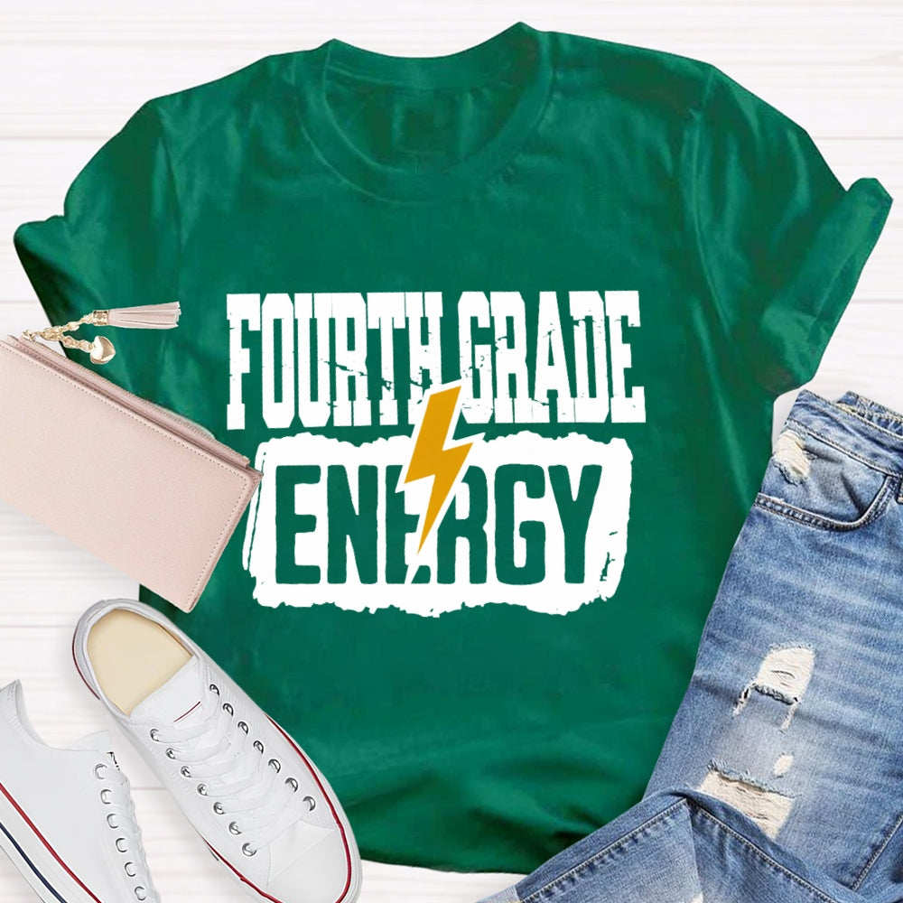 Personalized Grade Fourth Grade Energy T-shirt