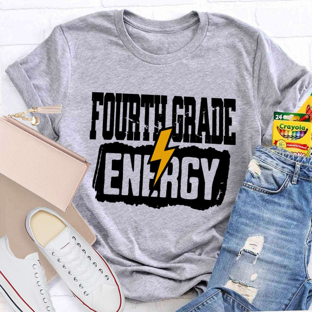 Personalized Grade Fourth Grade Energy T-shirt