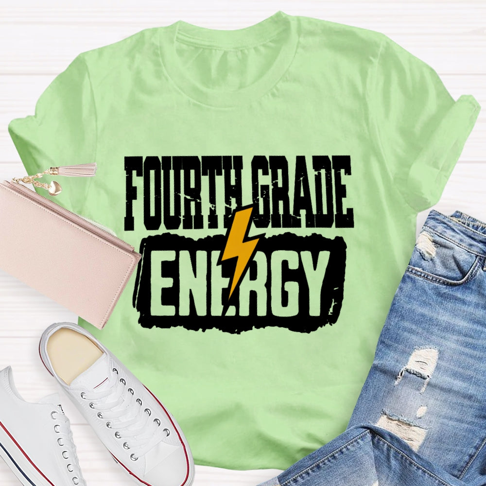 Personalized Grade Fourth Grade Energy T-shirt