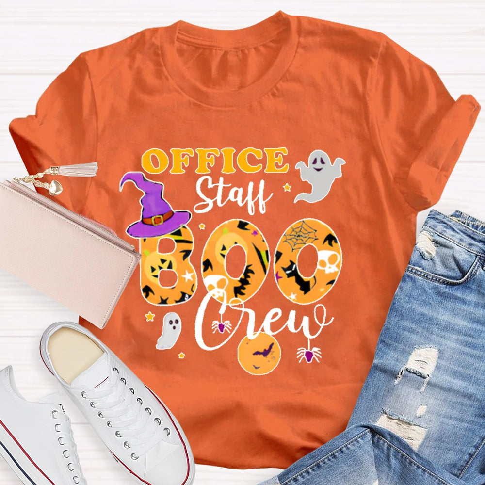 Office Staff Boo Crew Ghost Halloween T-shirt