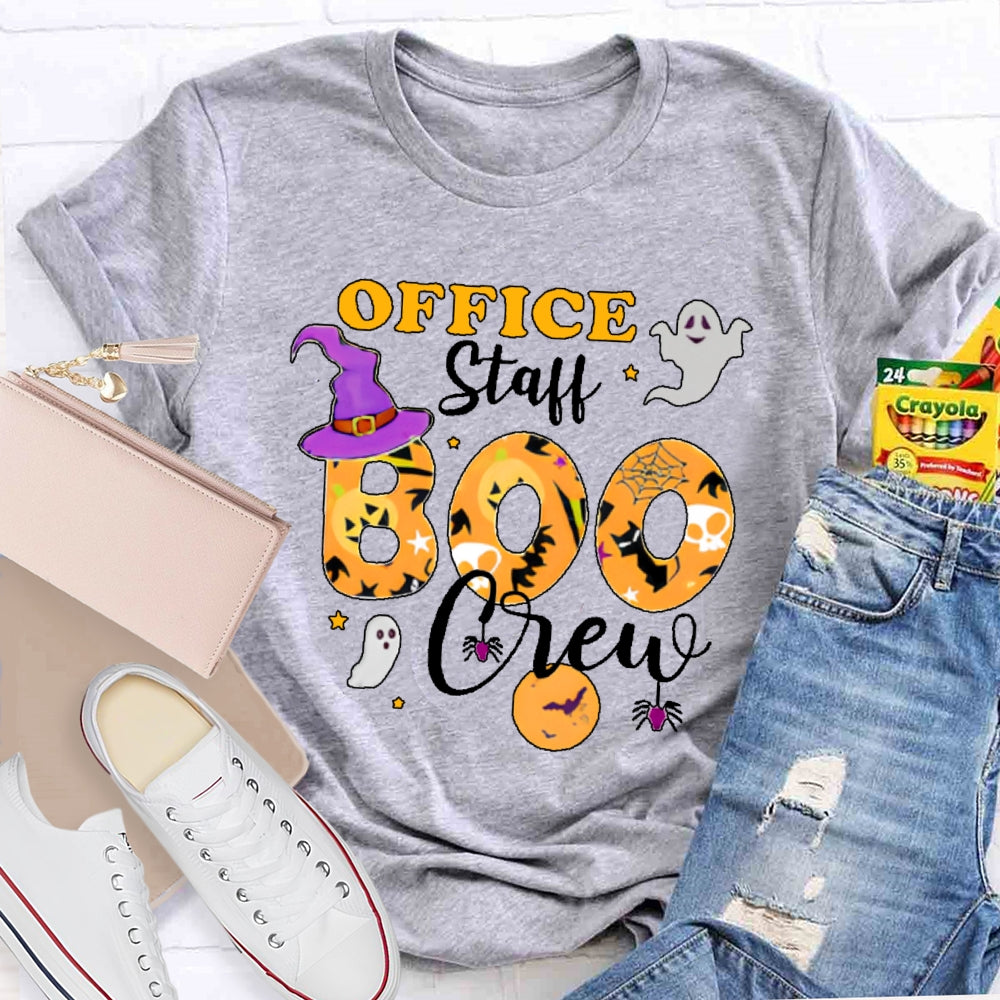 Office Staff Boo Crew Ghost Halloween T-shirt