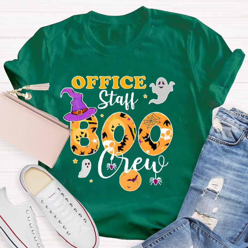 Office Staff Boo Crew Ghost Halloween T-shirt
