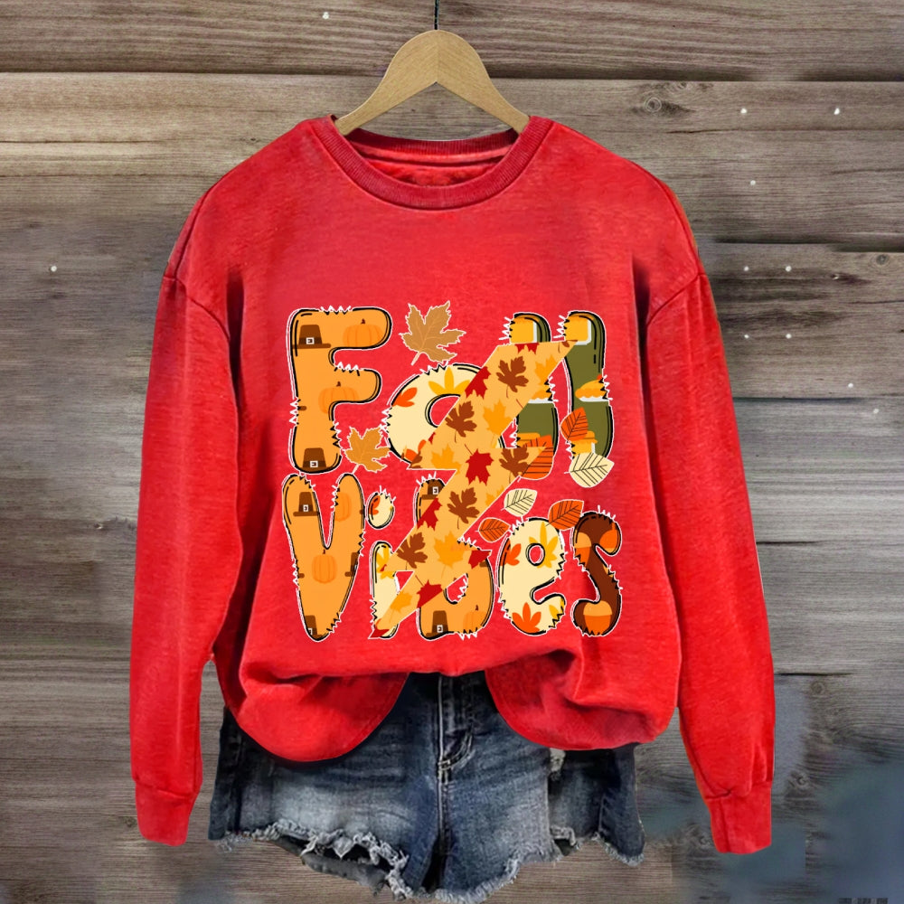 Fall Vibes Letters Autumn sweatshirt