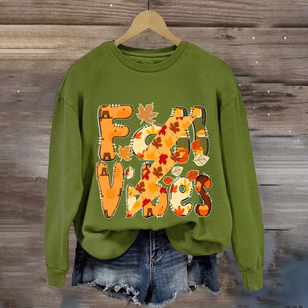 Fall Vibes Letters Autumn sweatshirt