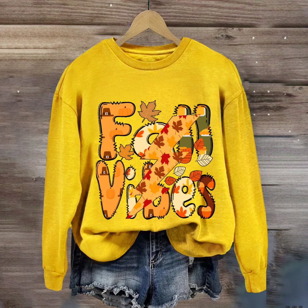 Fall Vibes Letters Autumn sweatshirt