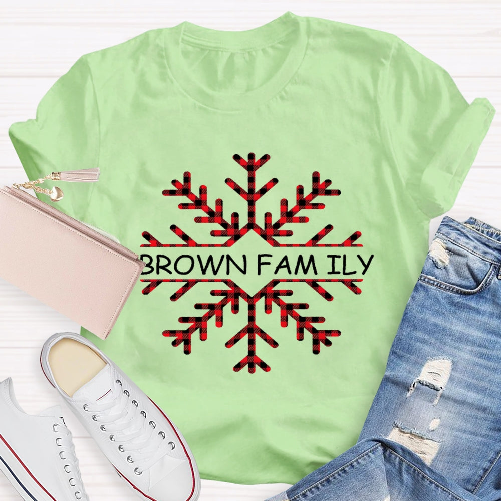 Personalized Name Christmas Snowflakes Name Instead Of Brown Family T-Shirt