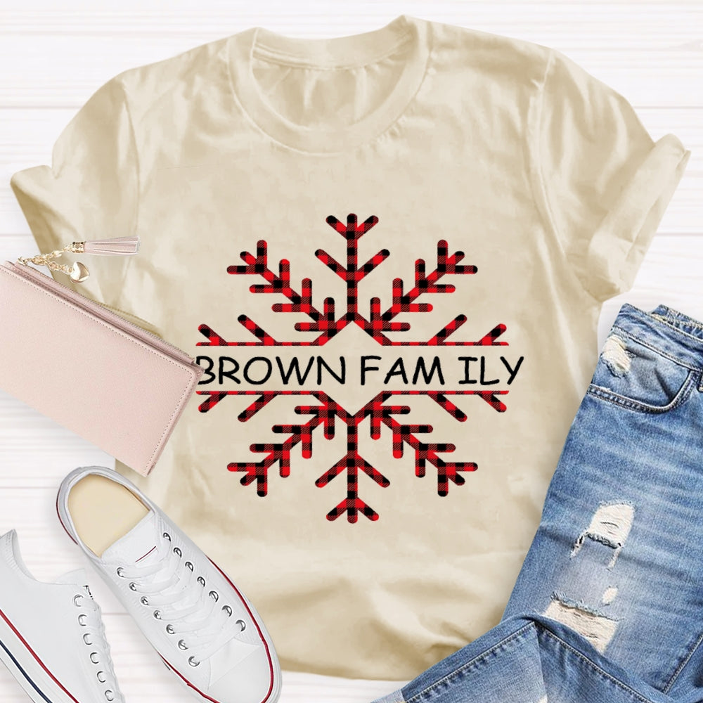 Personalized Name Christmas Snowflakes Name Instead Of Brown Family T-Shirt