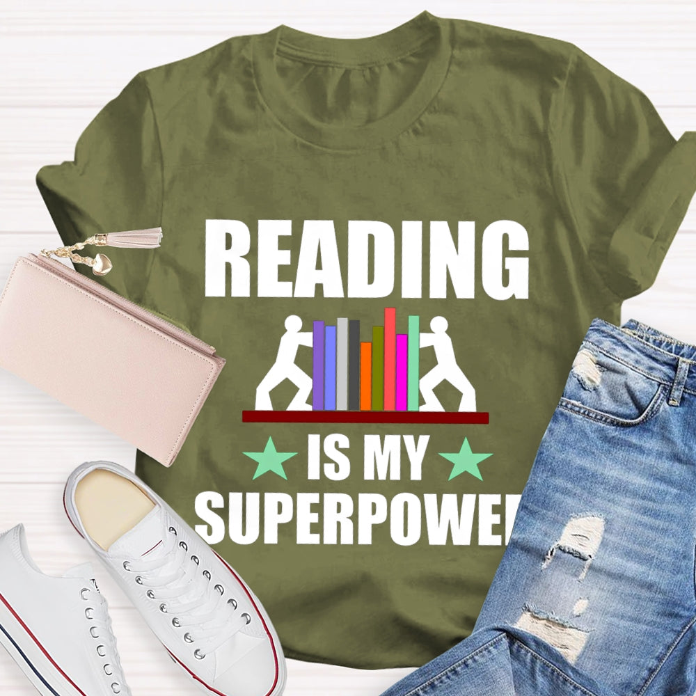 Readig Is My Superpower Coloring Books T-shirt