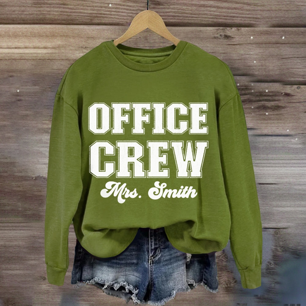 Personalized Name Front Office Crew sweatshirt