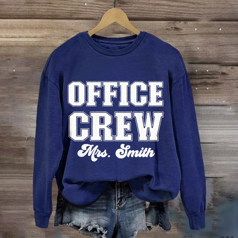 Personalized Name Front Office Crew sweatshirt