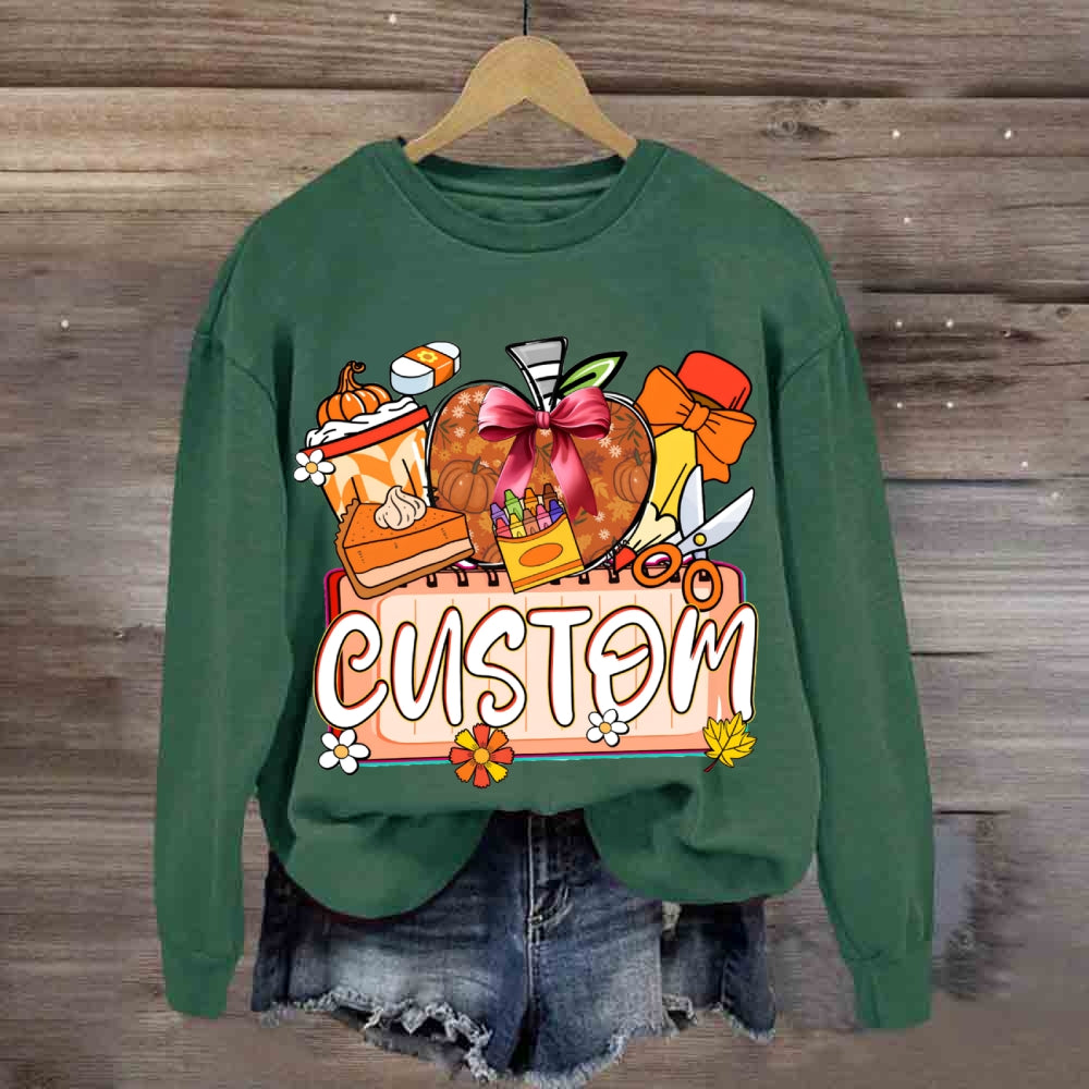 Personalized Custom Apples And Crayons sweatshirt