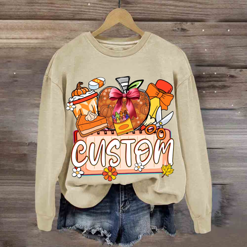 Personalized Custom Apples And Crayons sweatshirt