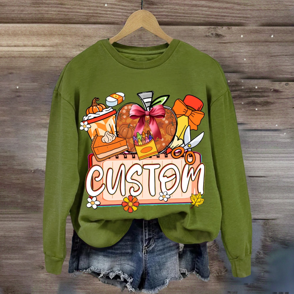 Personalized Custom Apples And Crayons sweatshirt