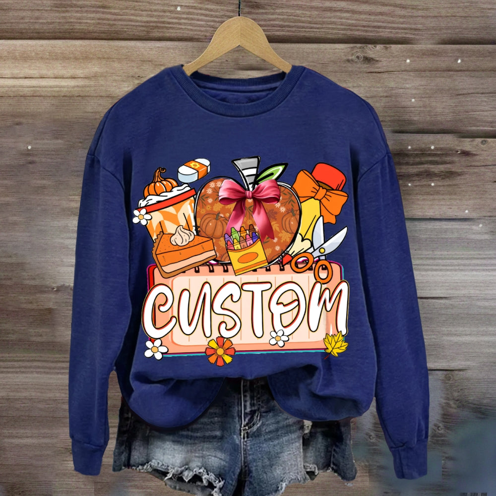 Personalized Custom Apples And Crayons sweatshirt