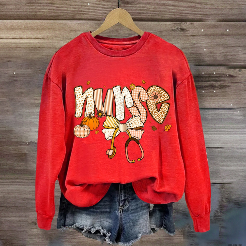 School Nurse Bow Tie Stethoscope Halloween sweatshirt