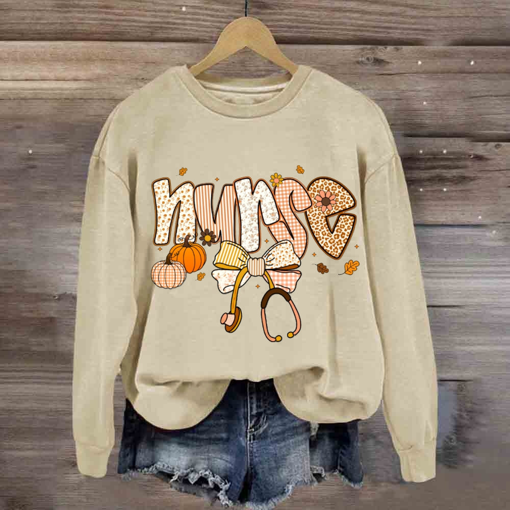 School Nurse Bow Tie Stethoscope Halloween sweatshirt