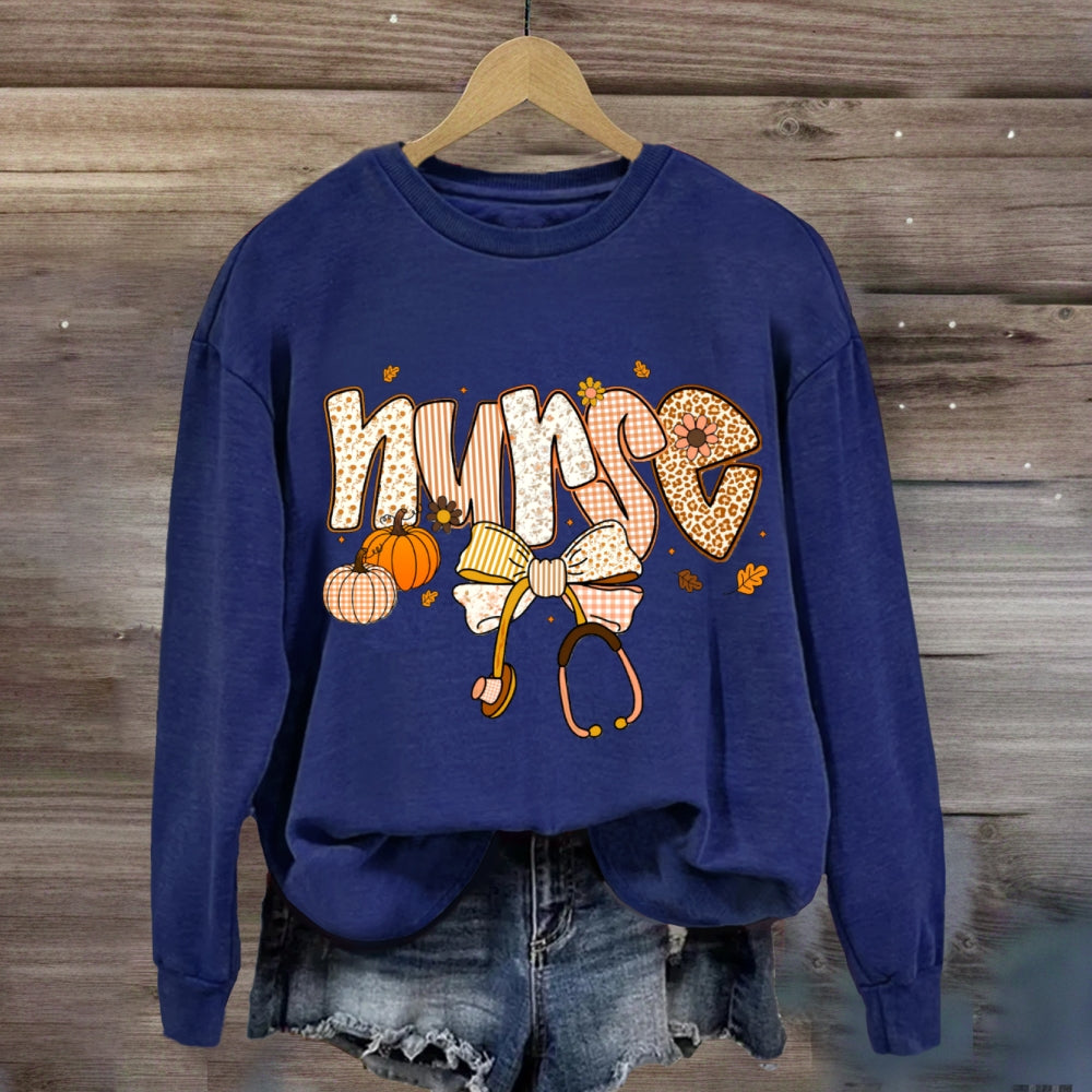 School Nurse Bow Tie Stethoscope Halloween sweatshirt