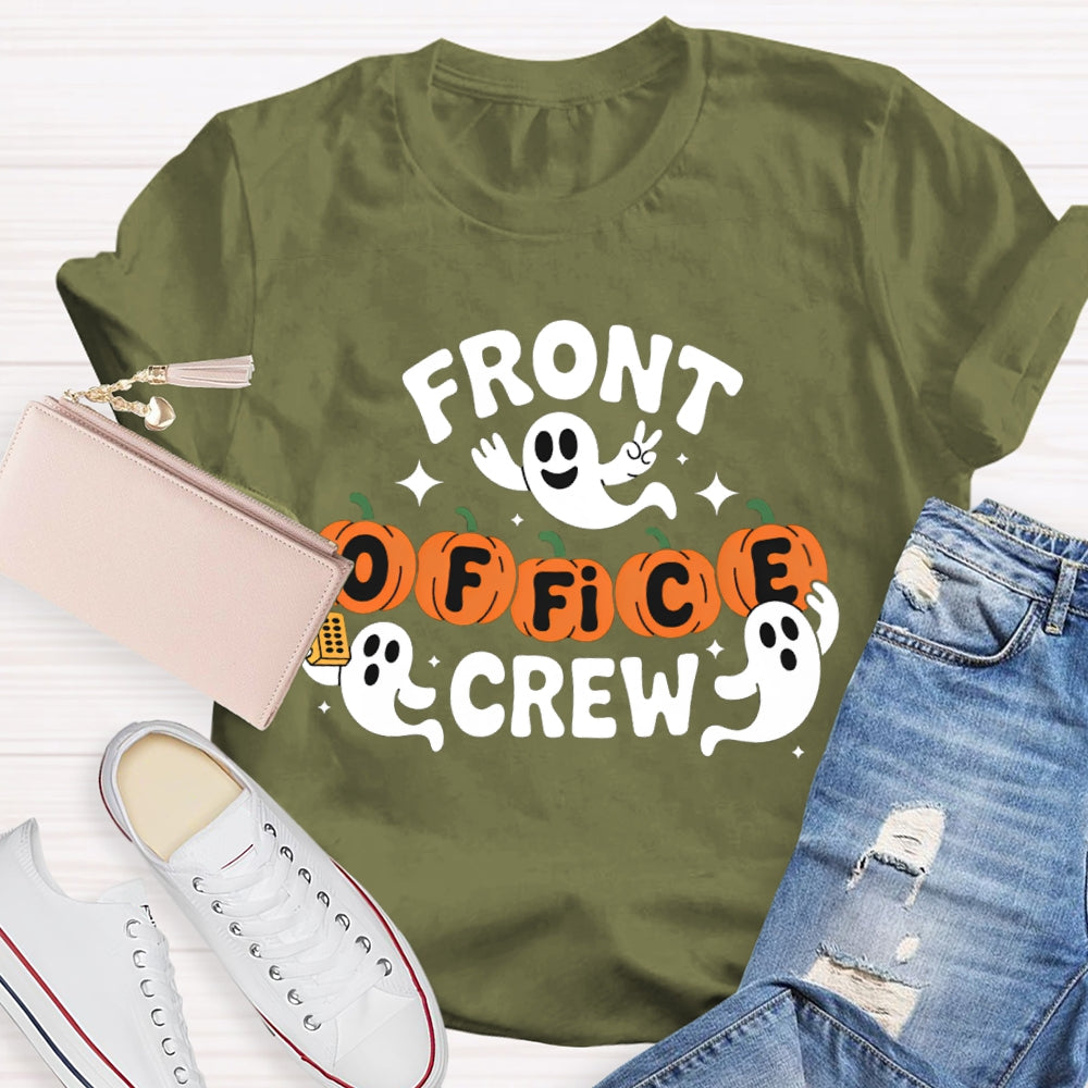 Front Office Crew Pumpkin Font Halloween T-shirt