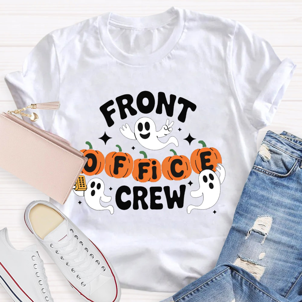 Front Office Crew Pumpkin Font Halloween T-shirt