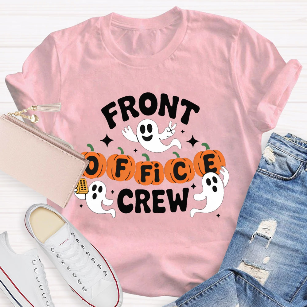 Front Office Crew Pumpkin Font Halloween T-shirt
