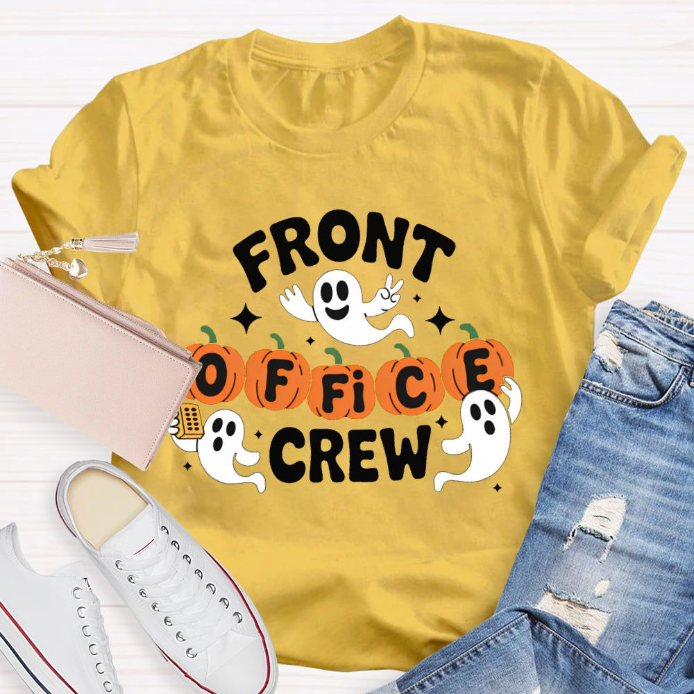 Front Office Crew Pumpkin Font Halloween T-shirt