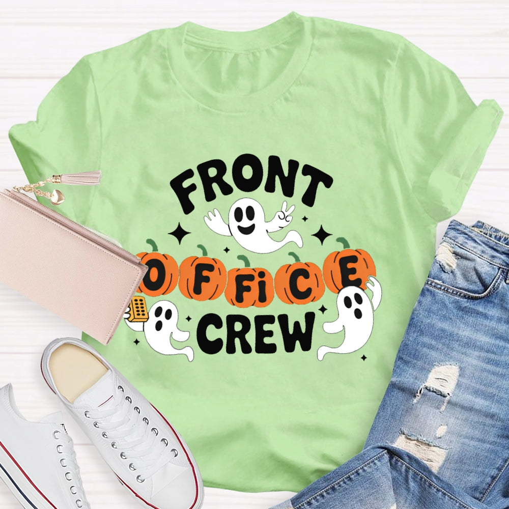 Front Office Crew Pumpkin Font Halloween T-shirt