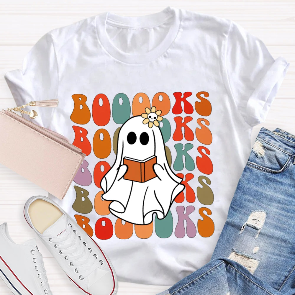 A Cute Ghost Reading A Book T-shirt