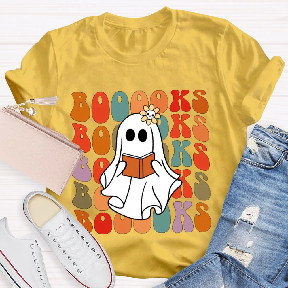 A Cute Ghost Reading A Book T-shirt