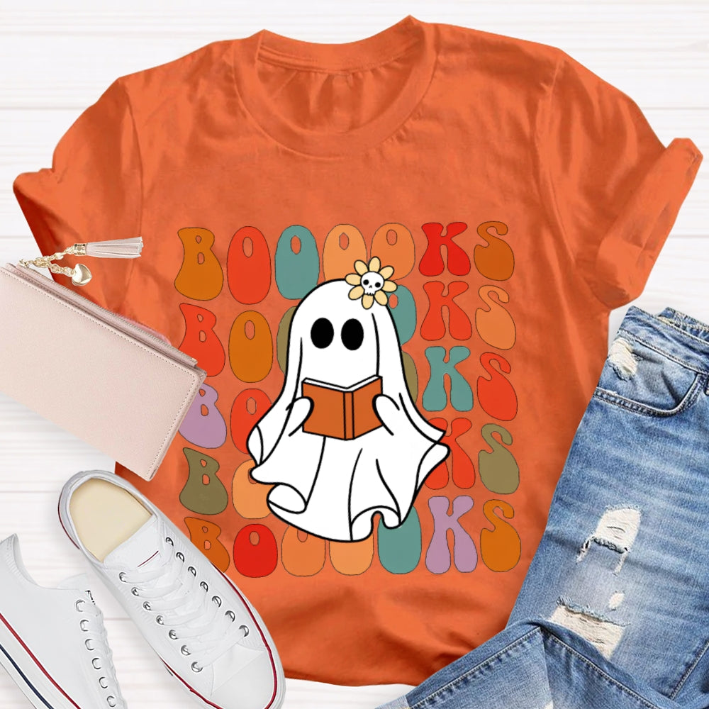 A Cute Ghost Reading A Book T-shirt