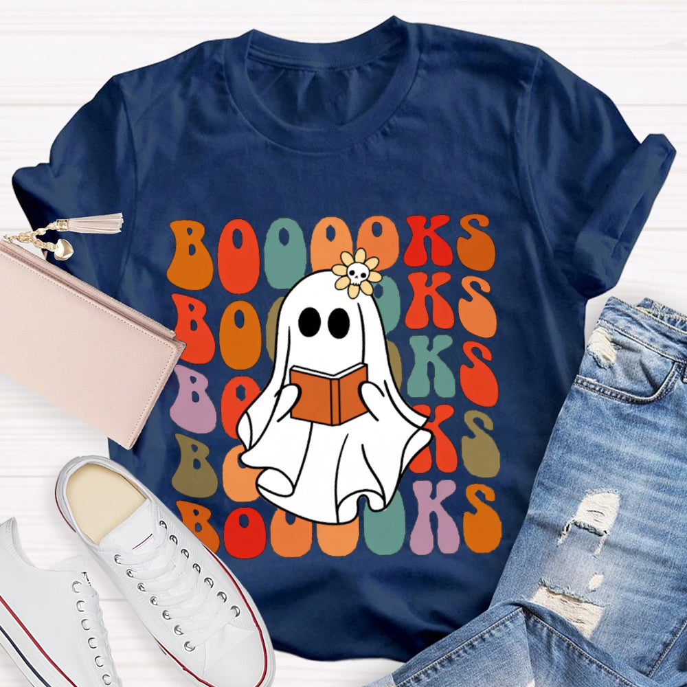 A Cute Ghost Reading A Book T-shirt