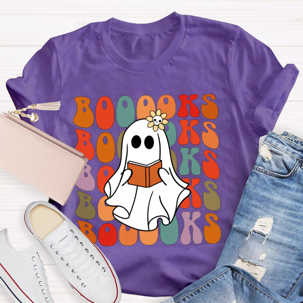 A Cute Ghost Reading A Book T-shirt