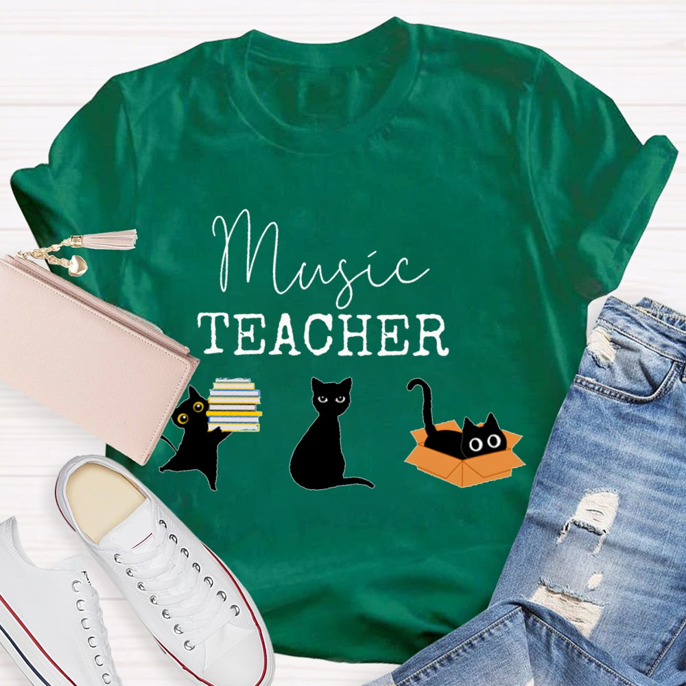 Black Cats Music Teacher T-shirt