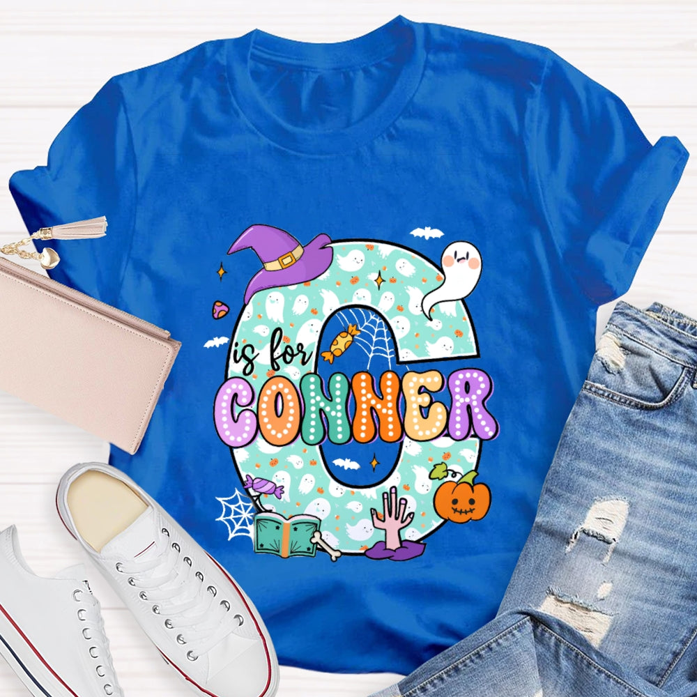 Personalized Name Halloween Ghost Element Design Letters T-Shirt