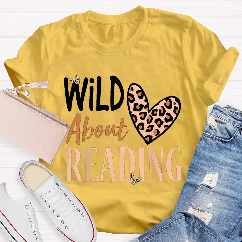 Wild About Reading Leopard Print Heart T-shirt