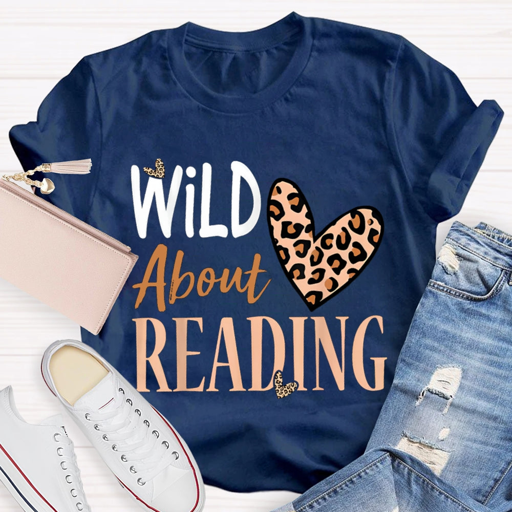 Wild About Reading Leopard Print Heart T-shirt