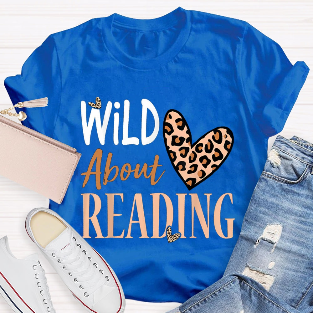 Wild About Reading Leopard Print Heart T-shirt