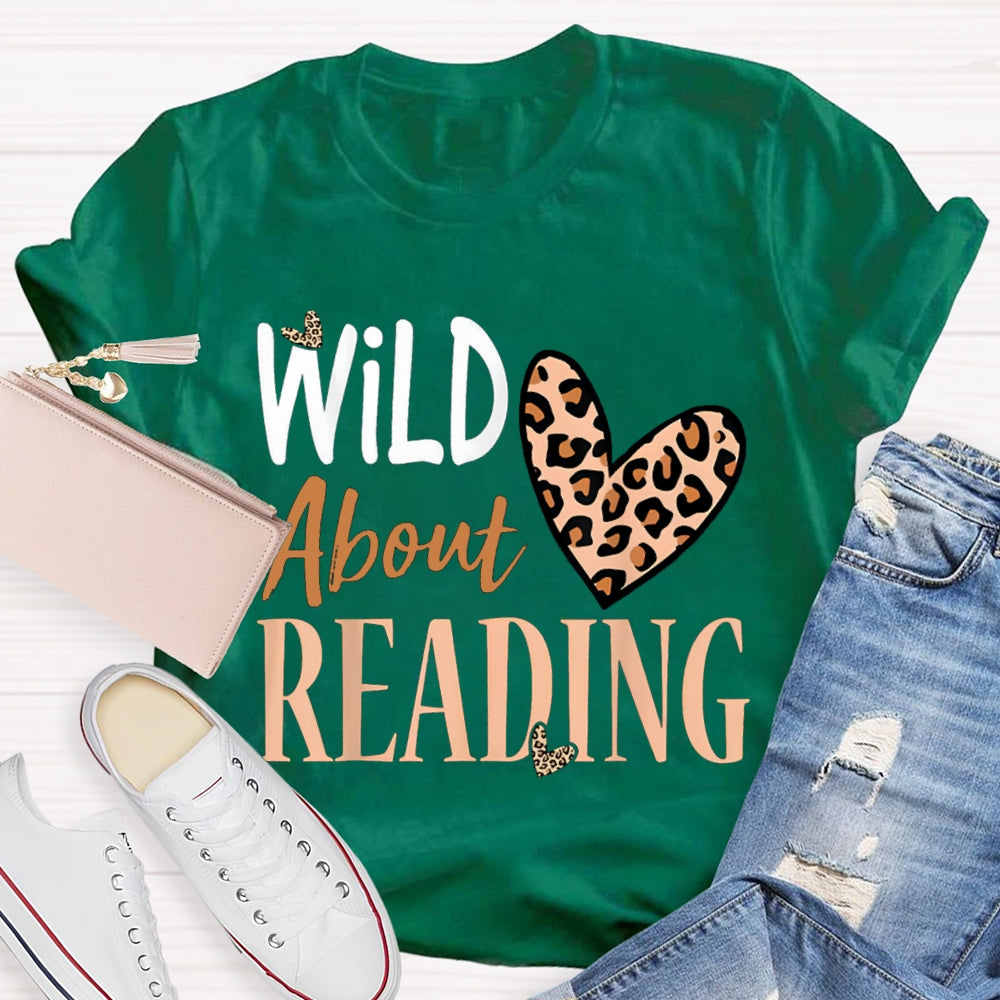 Wild About Reading Leopard Print Heart T-shirt