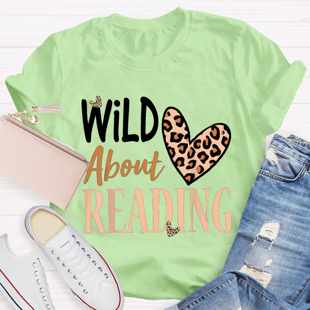 Wild About Reading Leopard Print Heart T-shirt