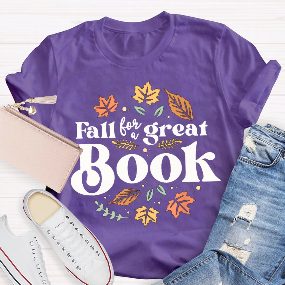 Fall For A Great Book Colorful Leaves T-shirt