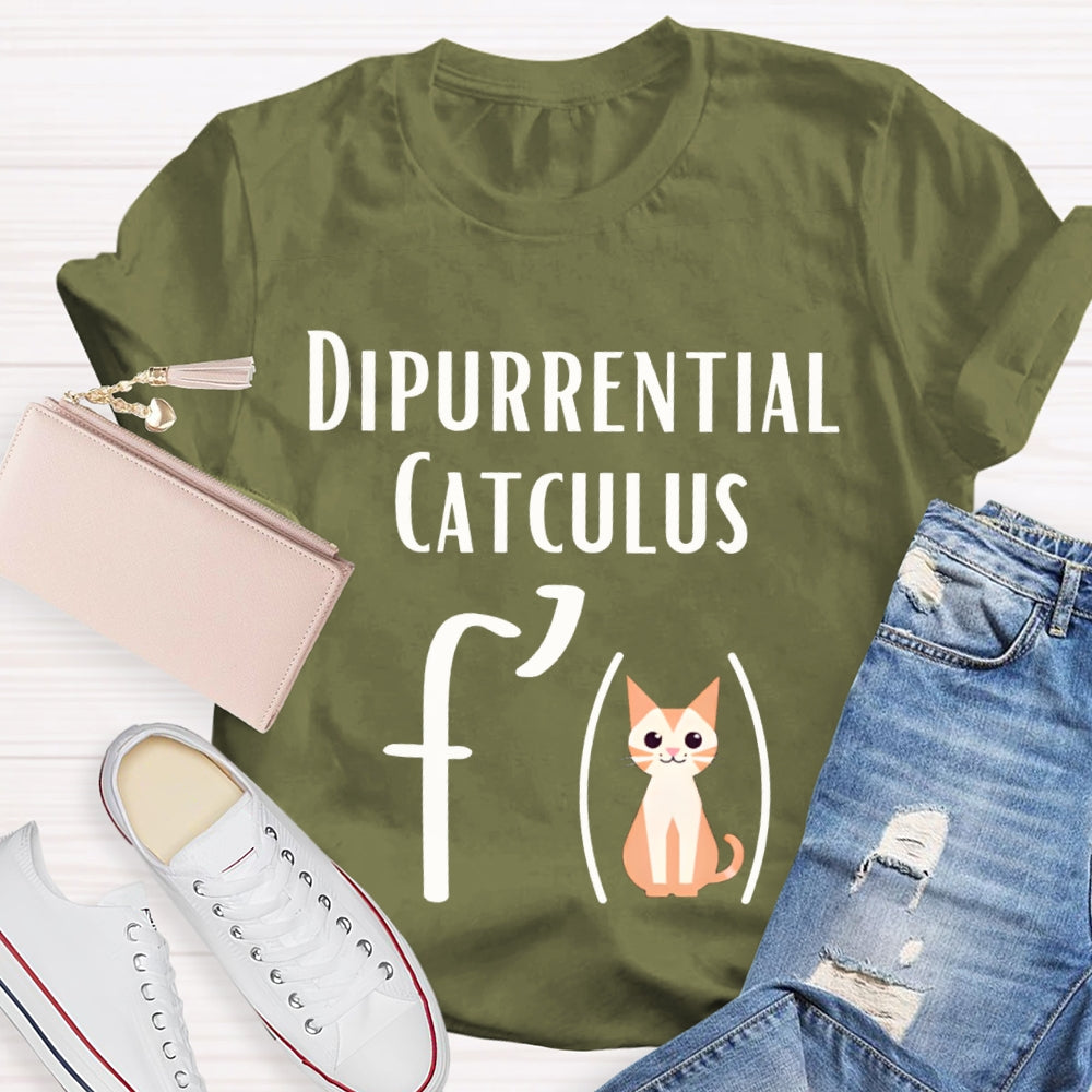 Dipurreantion Cat Culus Math T-shirt