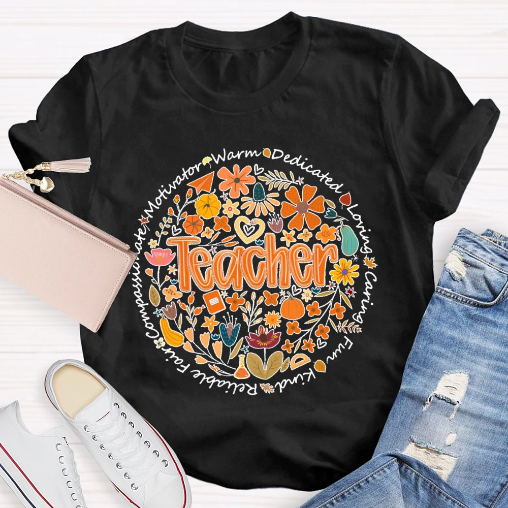 Teacher Warm Dedication Loving Fall T-shirt