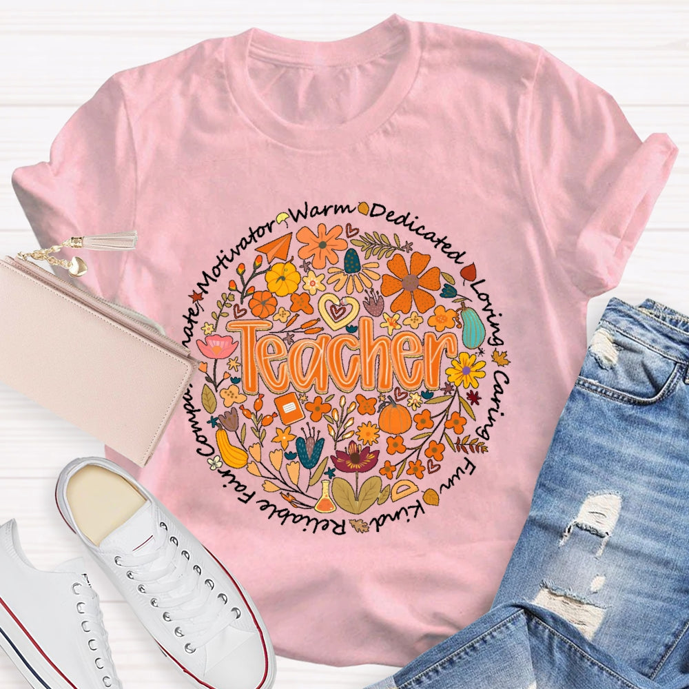 Teacher Warm Dedication Loving Fall T-shirt