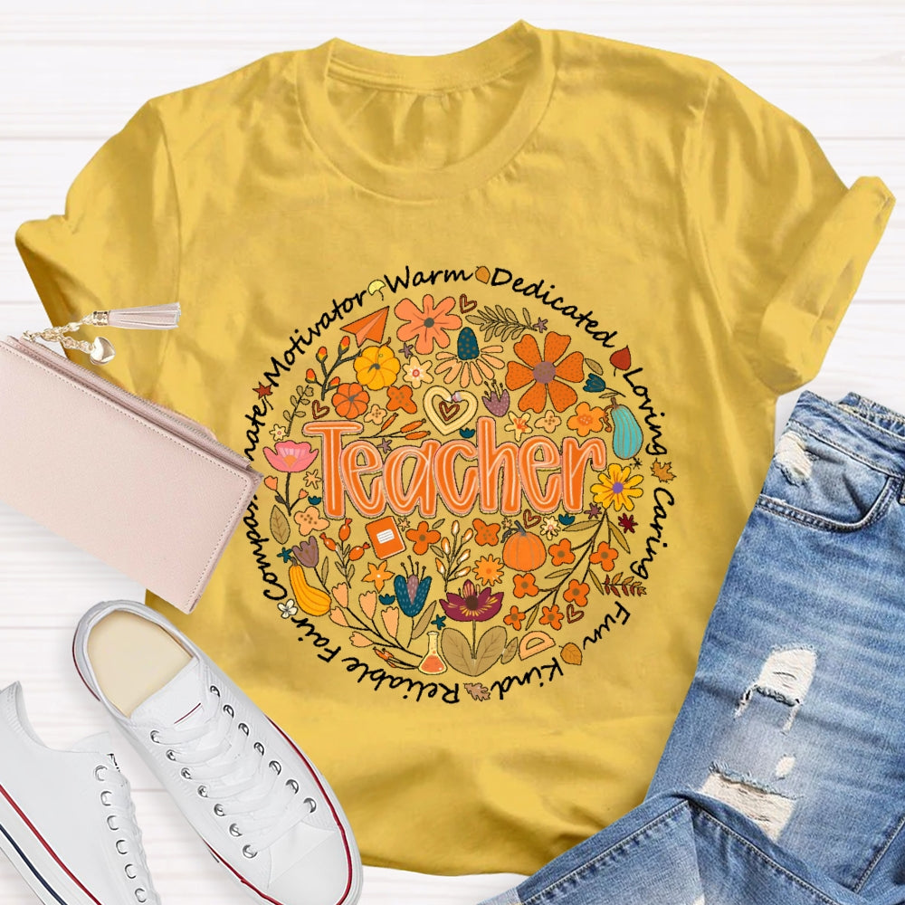 Teacher Warm Dedication Loving Fall T-shirt