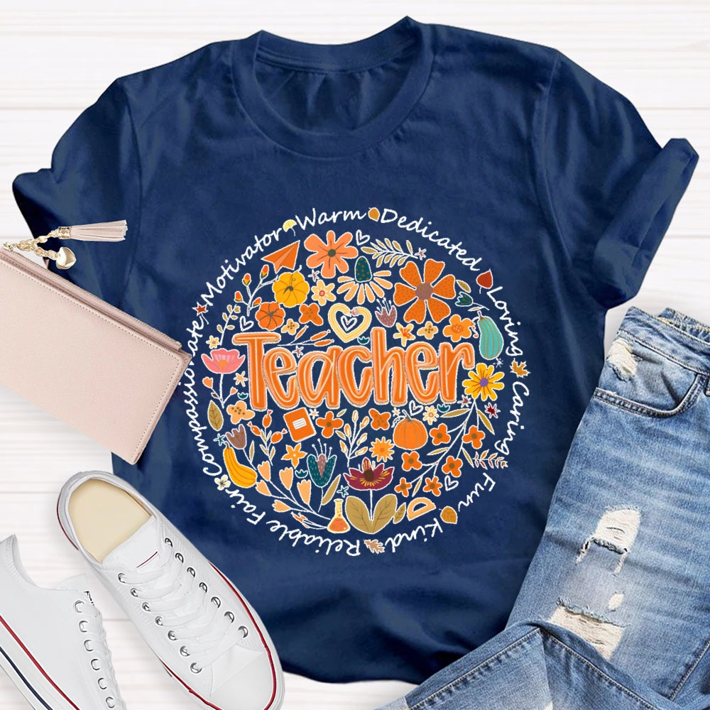 Teacher Warm Dedication Loving Fall T-shirt